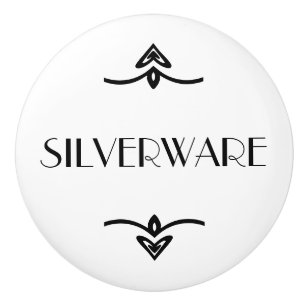 BOUTON DE PORTE EN CÉRAMIQUE ARGENTERIE