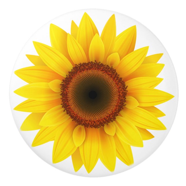 Bouton De Porte En Céramique Armoire céramique Knob-Sunflower (Devant)
