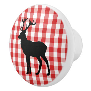 Bouton De Porte En Céramique Armoire en céramique rouge-cabot et blanc