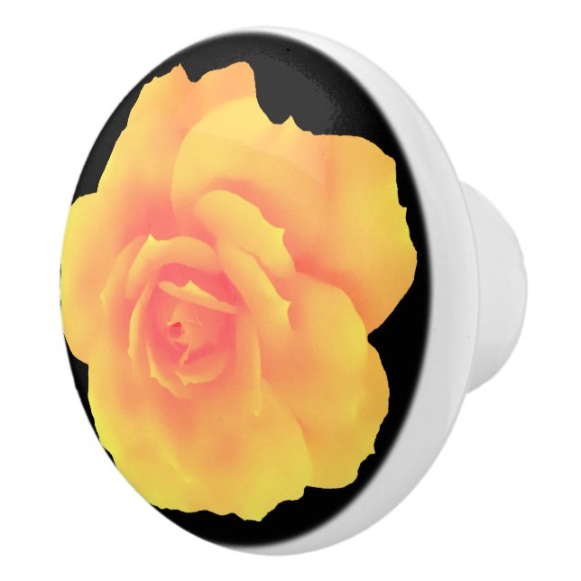 Bouton De Porte En Céramique Armoire Rose d'abricot (Droite)