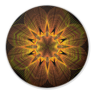 Bouton De Porte En Céramique Armoires en céramique or Floral