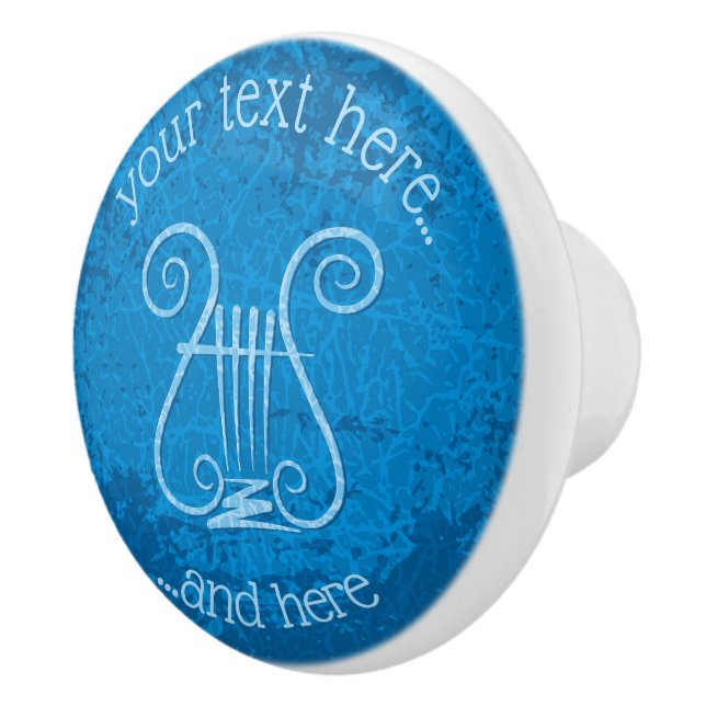 Bouton De Porte En Céramique Arrière - plan Blue Lyre (Droite)