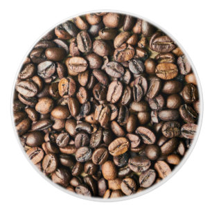 Bouton De Porte En Céramique Arrière - plan Brown de grain de café