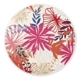 Bouton De Porte En Céramique arrière - plan floral 3