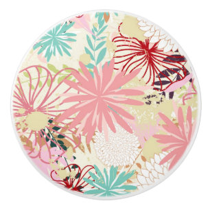 Bouton De Porte En Céramique Arrière - plan floral 4