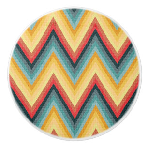 Bouton De Porte En Céramique Arrière - plan rayé 2 de zigzag