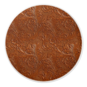 Bouton De Porte En Céramique Art Brown occidental