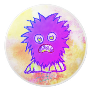 Bouton De Porte En Céramique Art by Micheal Purple Jeek Ceramic Pull