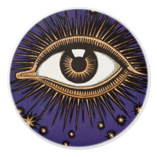 Bouton De Porte En Céramique Art céleste mystique de l'Œil qui voit tout de sty