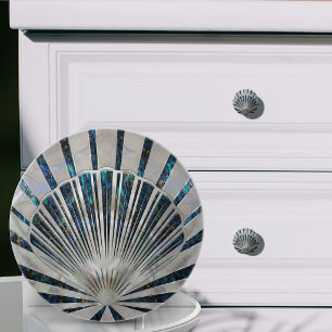 Bouton De Porte En Céramique Art Déco coquillage - Coquille d'abalone et perle