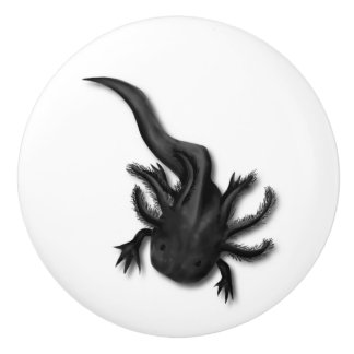 Bouton De Porte En Céramique Art Melanoïde Axolotl