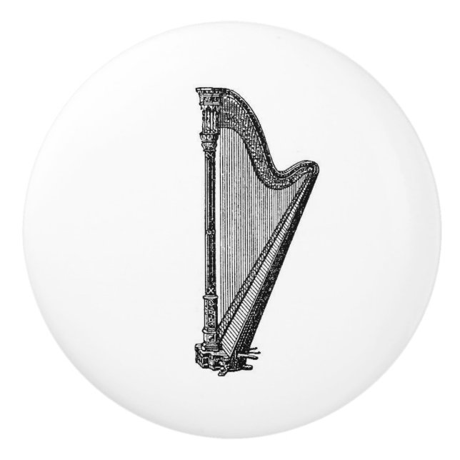 Bouton De Porte En Céramique Art musical vintage d'instrument de ficelle (Devant)