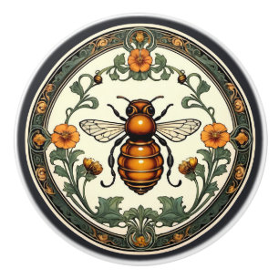 Bouton De Porte En Céramique Art Nouveau Bee-utiful