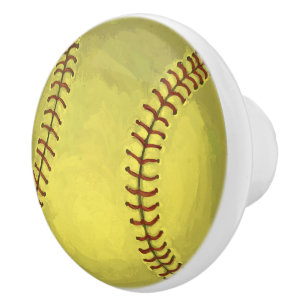 Bouton De Porte En Céramique Art peint du base-ball