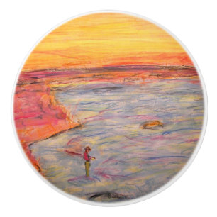 Bouton De Porte En Céramique attachant un dessus