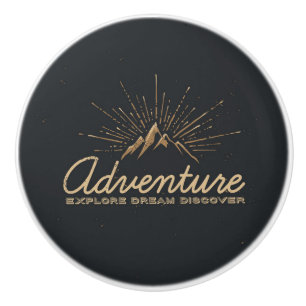 Bouton De Porte En Céramique Aventure Explorer Rêver Découvrir Typographie