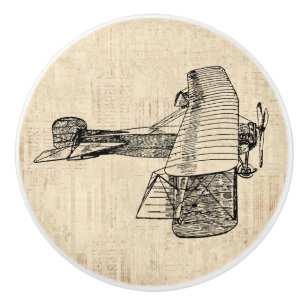 Bouton De Porte En Céramique Avion à l'ancienne mode