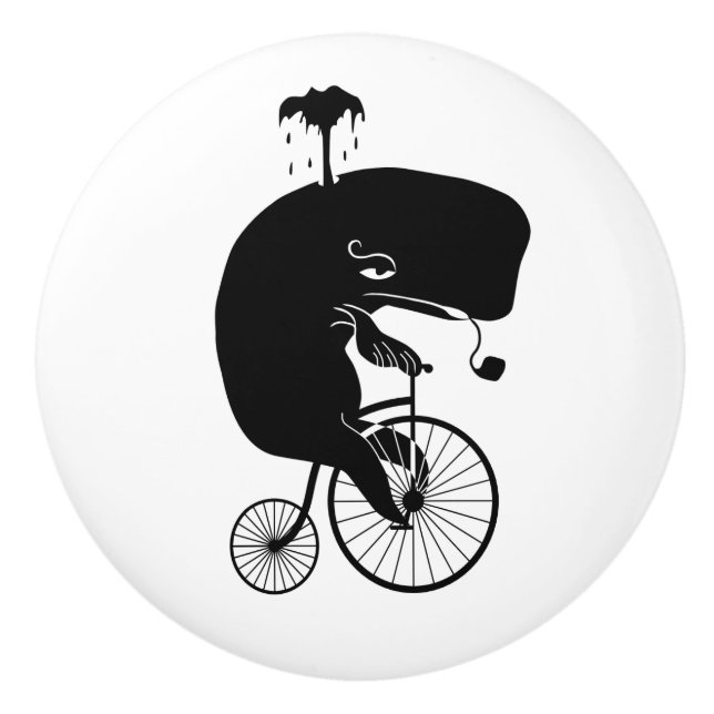 Bouton De Porte En Céramique Baleine sur un vélo (Devant)