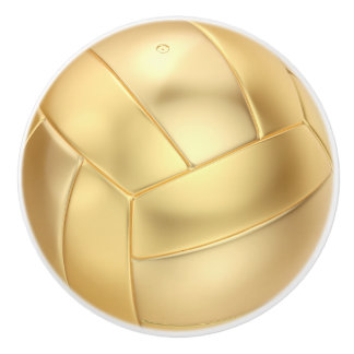 Bouton De Porte En Céramique Balle de volley-ball ou ballon de football doré