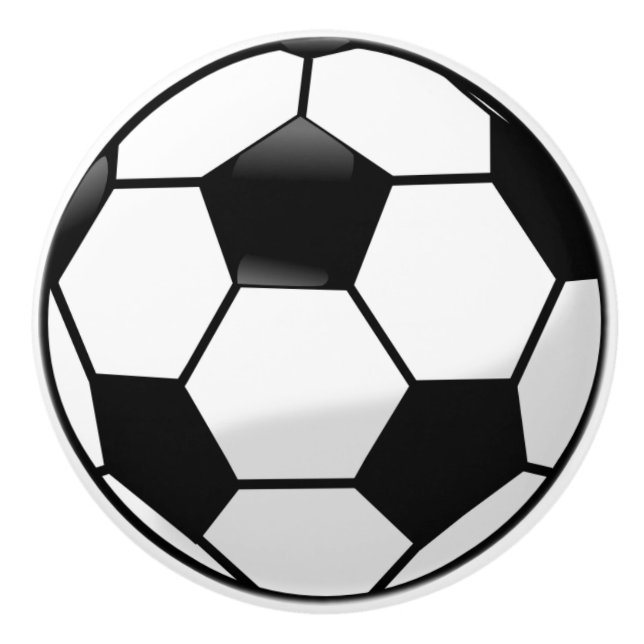 Bouton De Porte En Céramique Ballon de football (Devant)