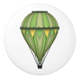 Bouton De Porte En Céramique Ballons à air chaud vert