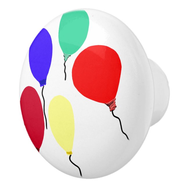 Bouton De Porte En Céramique Ballons rouges bleus verts (Droite)