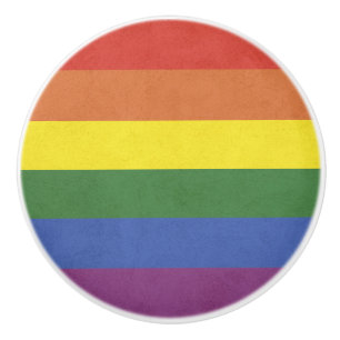 Bouton De Porte En Céramique Bandes arc-en-ciel