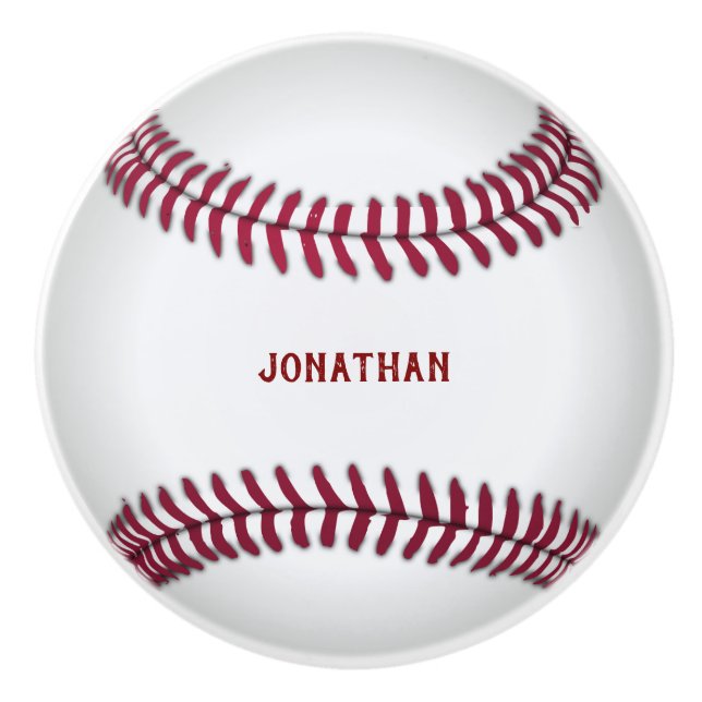 Bouton De Porte En Céramique Baseball monogramme (Devant)