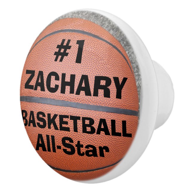 Bouton De Porte En Céramique Basketball All Star Name Ceramic Knob (Droite)