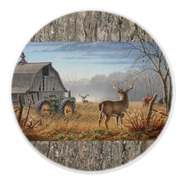 Bouton De Porte En Céramique Bataille Des Bucks (Devant)