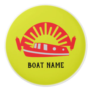 Bouton De Porte En Céramique Bateau de canal Narrowboat Vie Porte Porte - clé B