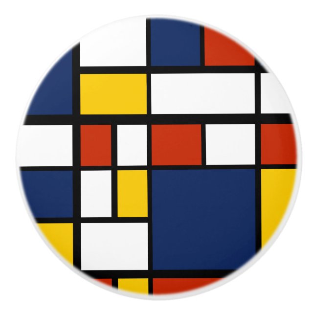 Bouton De Porte En Céramique bauhaus motif peinture géométrique abstraite mo (Devant)