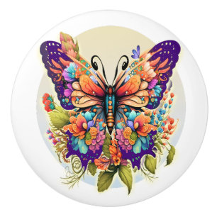Bouton De Porte En Céramique "Be the Beautiful Butterfly" Ceramic Knob