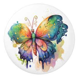 Bouton De Porte En Céramique "Be the Beautiful Butterfly" Ceramic Knob