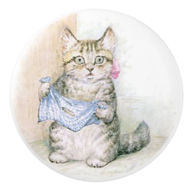 Bouton De Porte En Céramique Beatrix Potter, Tom Kitten Ceramic Knob (Devant)