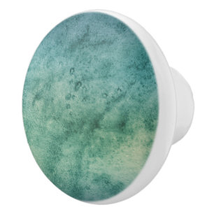 Bouton De Porte En Céramique Beau bleu vert Aqua Aquarelle Cravate-Dye