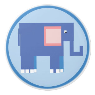 Bouton De Porte En Céramique Beau éléphant bleu