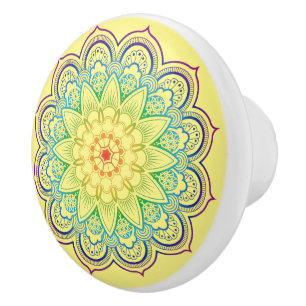 Bouton De Porte En Céramique Beau Mandala
