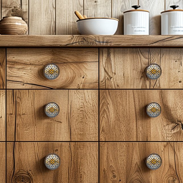 Bouton De Porte En Céramique Beau verre Art Déco Gold Gris (Créateur téléchargé)