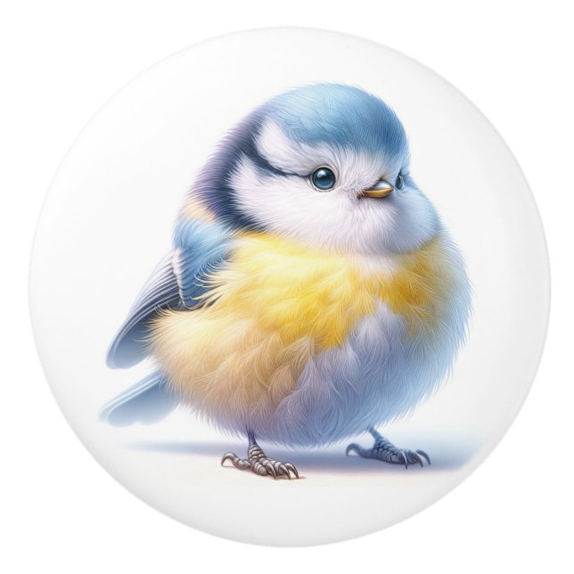 Bouton De Porte En Céramique Beaux Oiseaux (Devant)