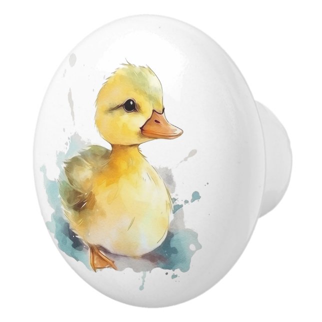 Bouton De Porte En Céramique Bébé Canard Aquarelle Ceramic Knob (Droite)
