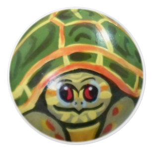 Bouton De Porte En Céramique Bébé vert tortue tiroir porte Cabinet Knob Kids