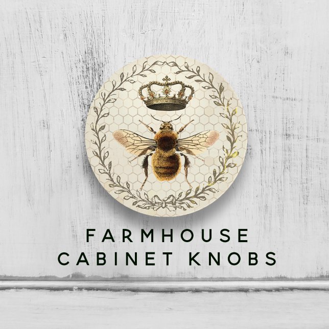 Bouton De Porte En Céramique Bee Vintage moderne (Modern Vintage Queen Bee Ceramic Knob)