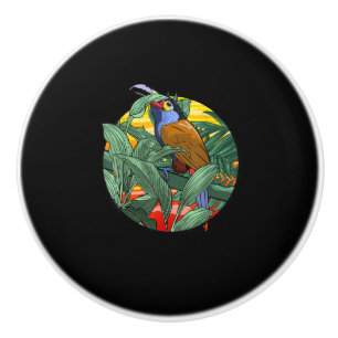 Bouton De Porte En Céramique Bel cadeau d'oiseaux tropicaux pour les oiseaux An