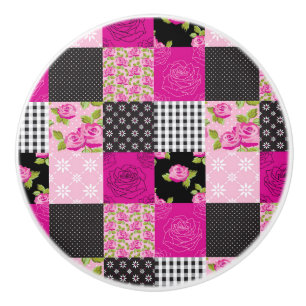 Bouton De Porte En Céramique Bel édredon de patchwork de pays
