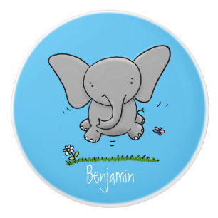Bouton De Porte En Céramique Belle adorable dessin d'éléphant bébé
