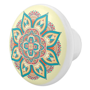 Bouton De Porte En Céramique Belle création artistique mandala marocaine