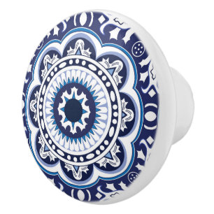 Bouton De Porte En Céramique 💙 🤍 Belle Méditerranée Vintage Azulejos