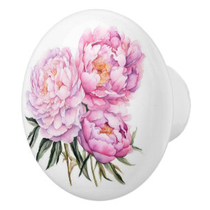 Bouton De Porte En Céramique Belle Pierre rose