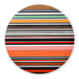 Bouton De Porte En Céramique Belles rayures colorées